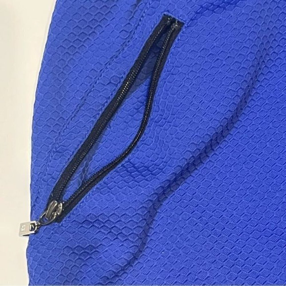 Tail golf skort embossed cerulean blue metal zipper pockets 17 inch size M - Picture 7 of 13